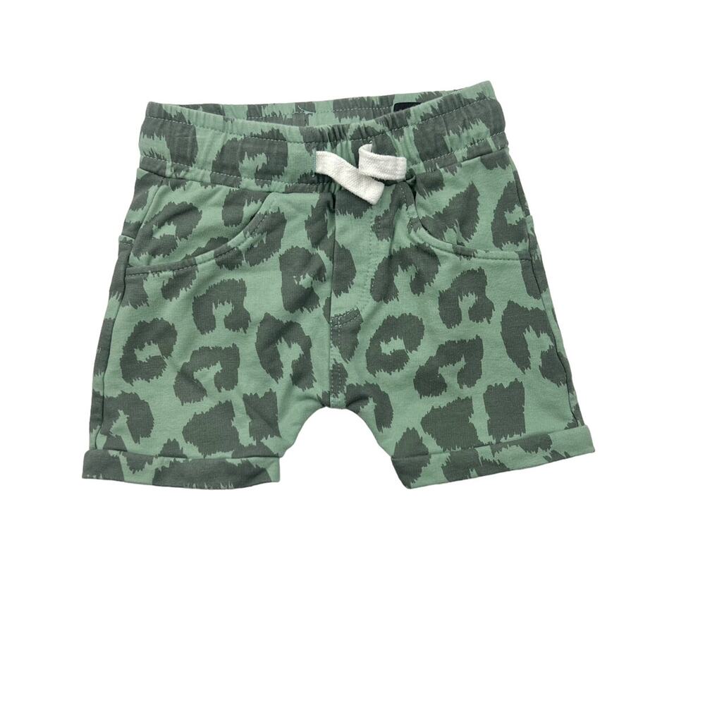 Minikid Green Animal Print Shorts